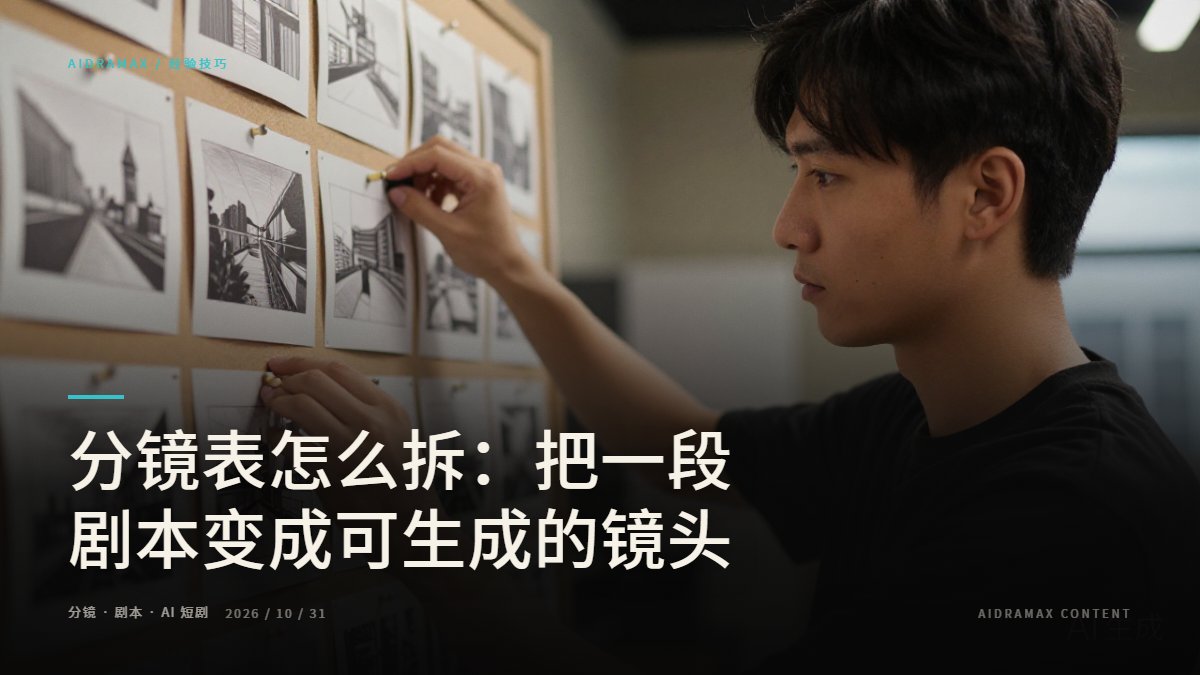 分镜表怎么拆：把一段剧本变成可生成的镜头