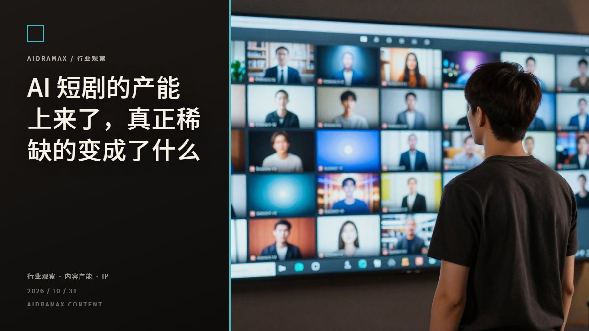 AI 短剧的产能上来了，真正稀缺的变成了什么